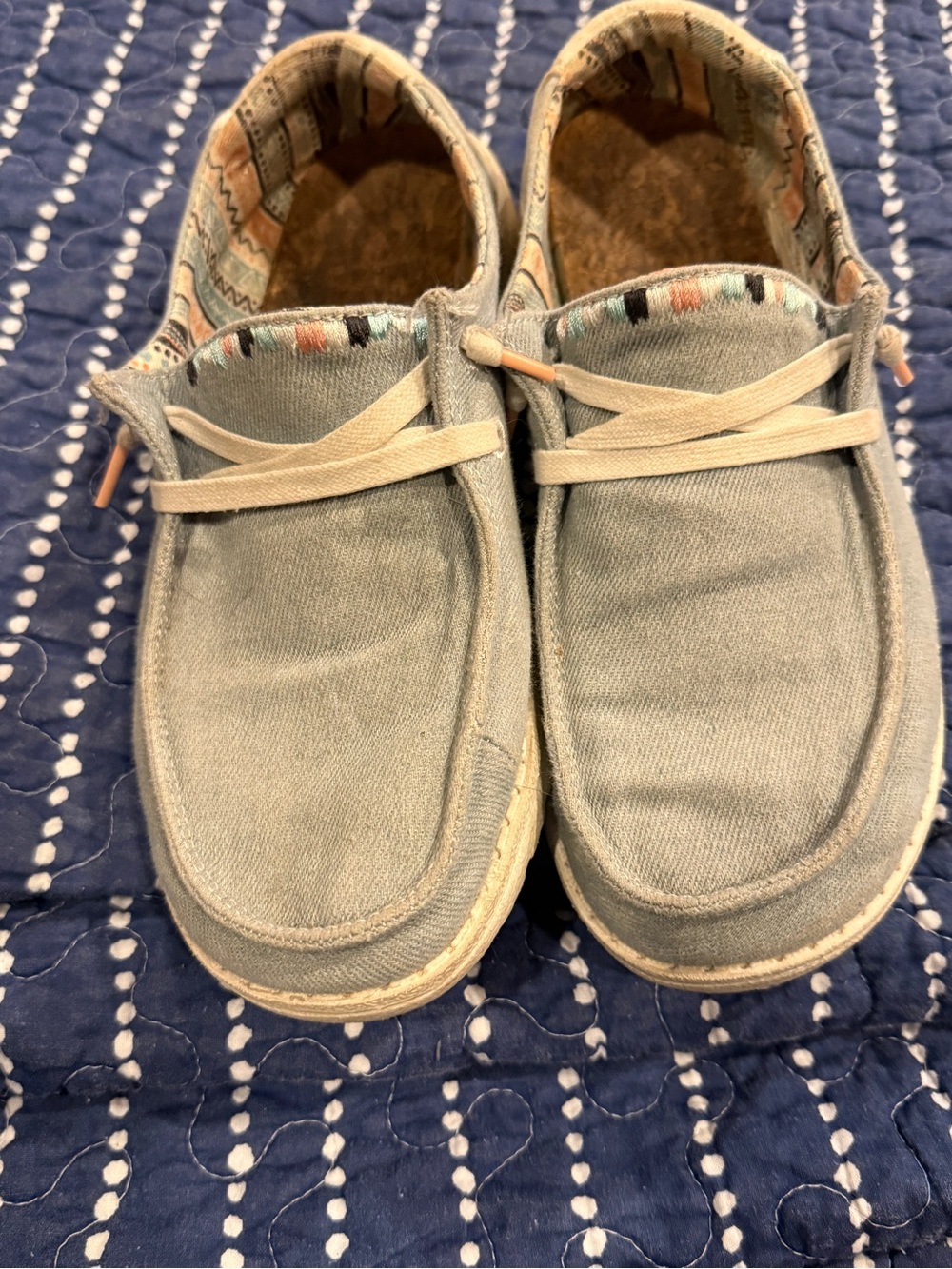 Hey Dude Women's Wendy Boho Light Denim shoes size 7